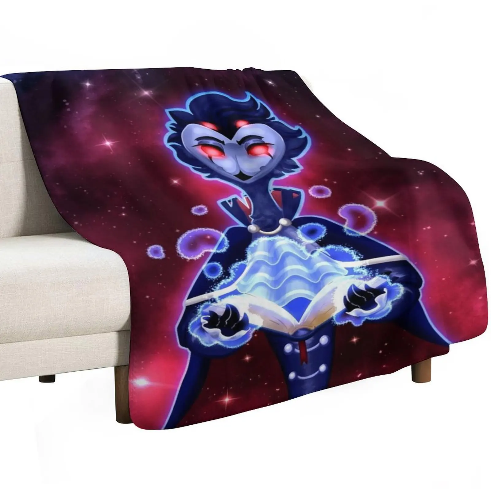 Stolas With Portal (Helluva Boss) Throw Blanket Shaggy Personalized Gift Furry Cute Plaid Vintage Sleeping Bag Blankets