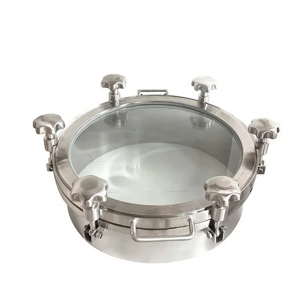 SANTHAI Sanitary Stainless Steel 304/316L Full Sight Glass Pressure Tank Glass Manhole