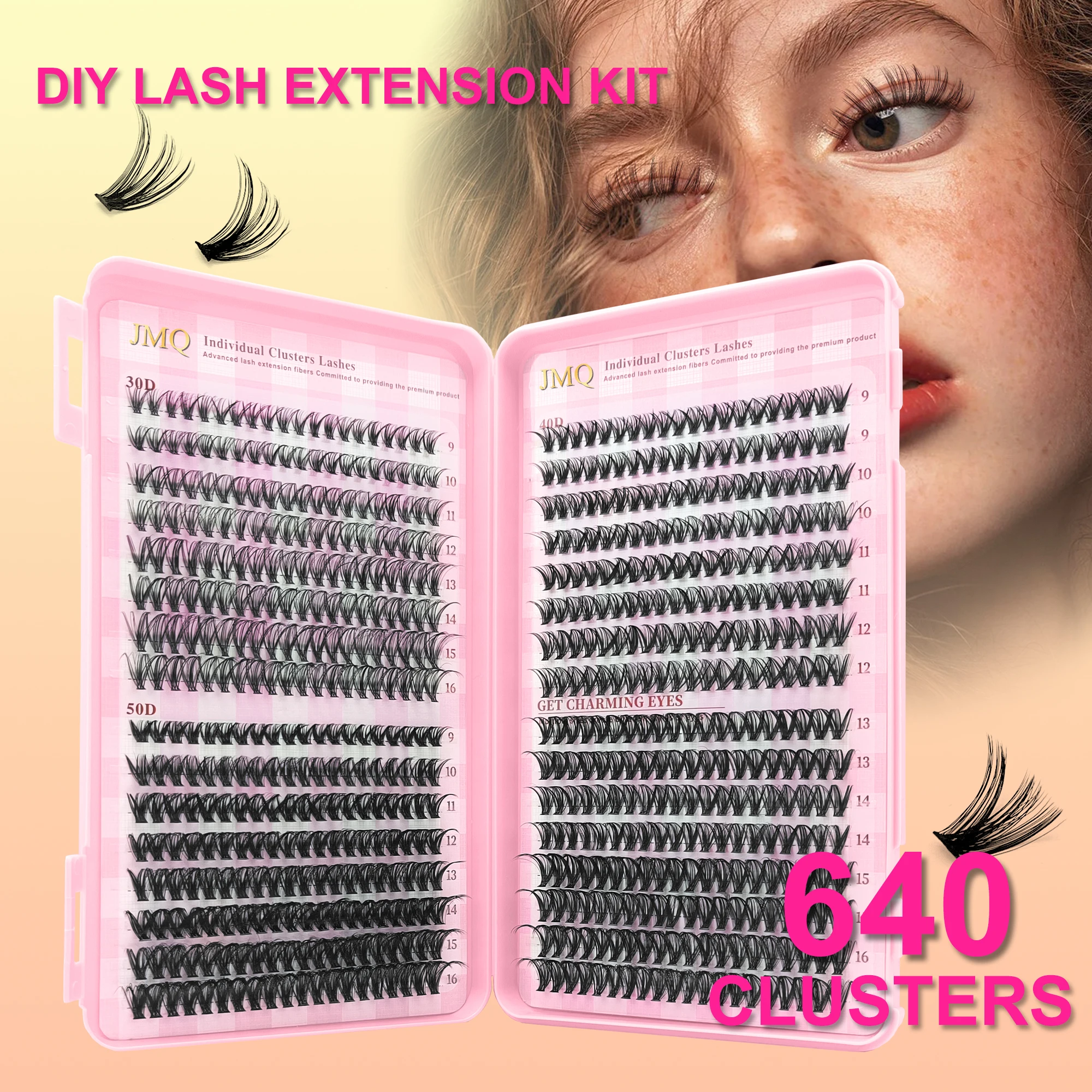 LAKANAKU lash bookes clusters extension ciglia individual Eyelashes tufts wimpers cluster fluffy mink lashes manga lashes
