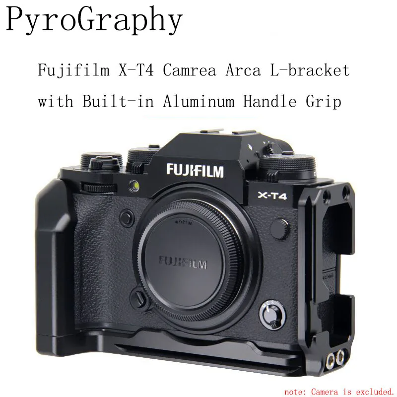 

PyroGraphy X-T4/X-T3/XT2/XT1 Arca L-bracket with Built-in Aluminum Handle Grip Comfortable Grip for Fujifilm X-T4/X-T3/X-T2/X-T1