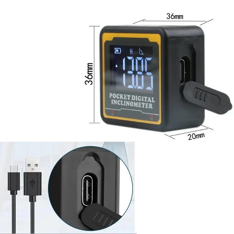 Y42A-Bluetooth Digital Angle Measuring Instrument Woodworking Tools Magnetic Inclinometer With Tilt Measurement