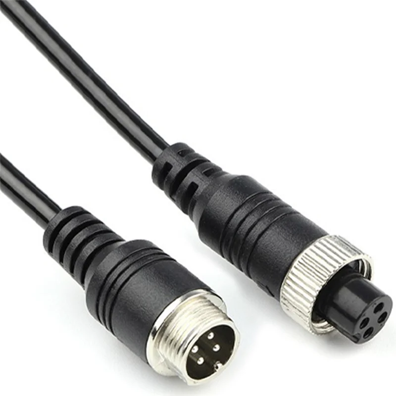 -A21Z Aviation Plug Spring Wire For Truck Camera Reverse Image 4Pin Male Female Double Shielding Aviation Extension Cable 10M
