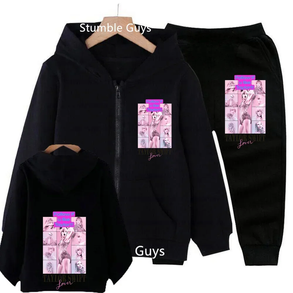 

Disney casual trend comfortable hoodie set cartoon Funny Spring and autumn boys and girls hoodie set Princess