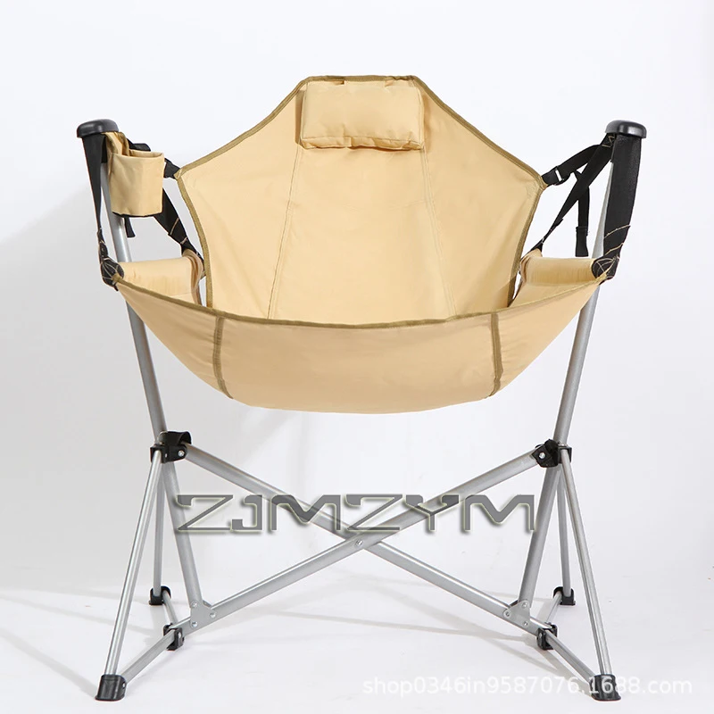 Outdoor Camping Chair Leisure Rocking ChairFolding Recliner Camping Rocking Chair Garden Swinging Chairs Foldable Chair