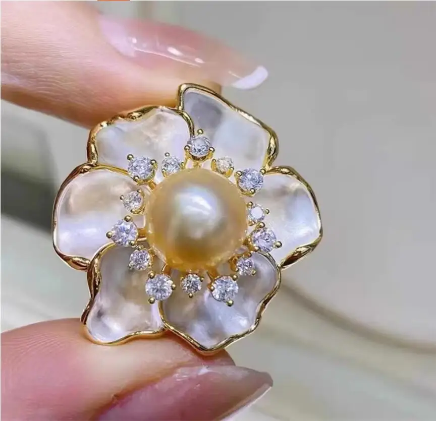 

Высококачественная брошь с матовой розой, инкрустация медным позолоченным цирконом, элегантная брошь, брошь с жемчугом, пустая поддержка