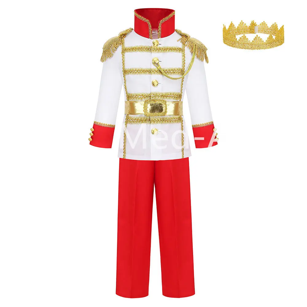 Kids Charming Prince Costumes Halloween Christmas Cosplay Carnival Baby Boys Clothing Birthday Party Fancy Dress Up King Cloak