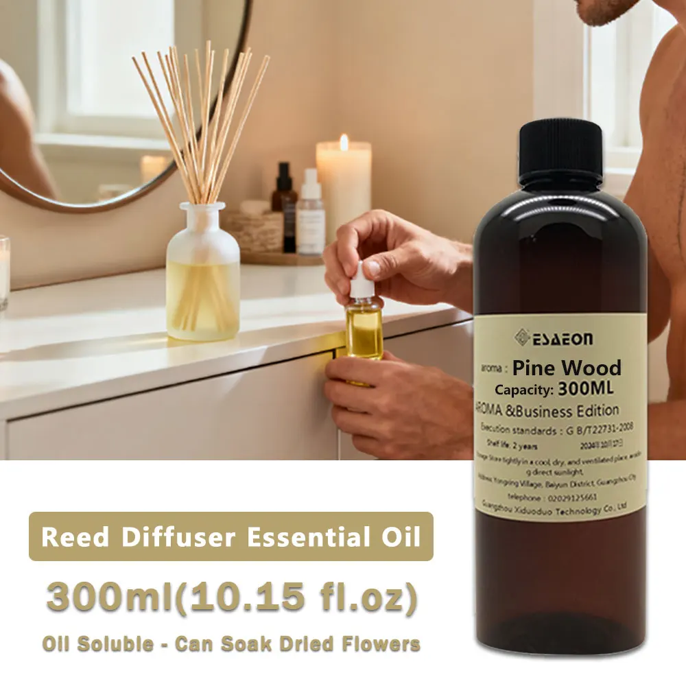 ESAEON 300ml(10.15 fl.oz) Pine Wood Essential Oil For Reed Diffuser & Flameless Aromatherapy & Waterless Diffuser Supply Essence