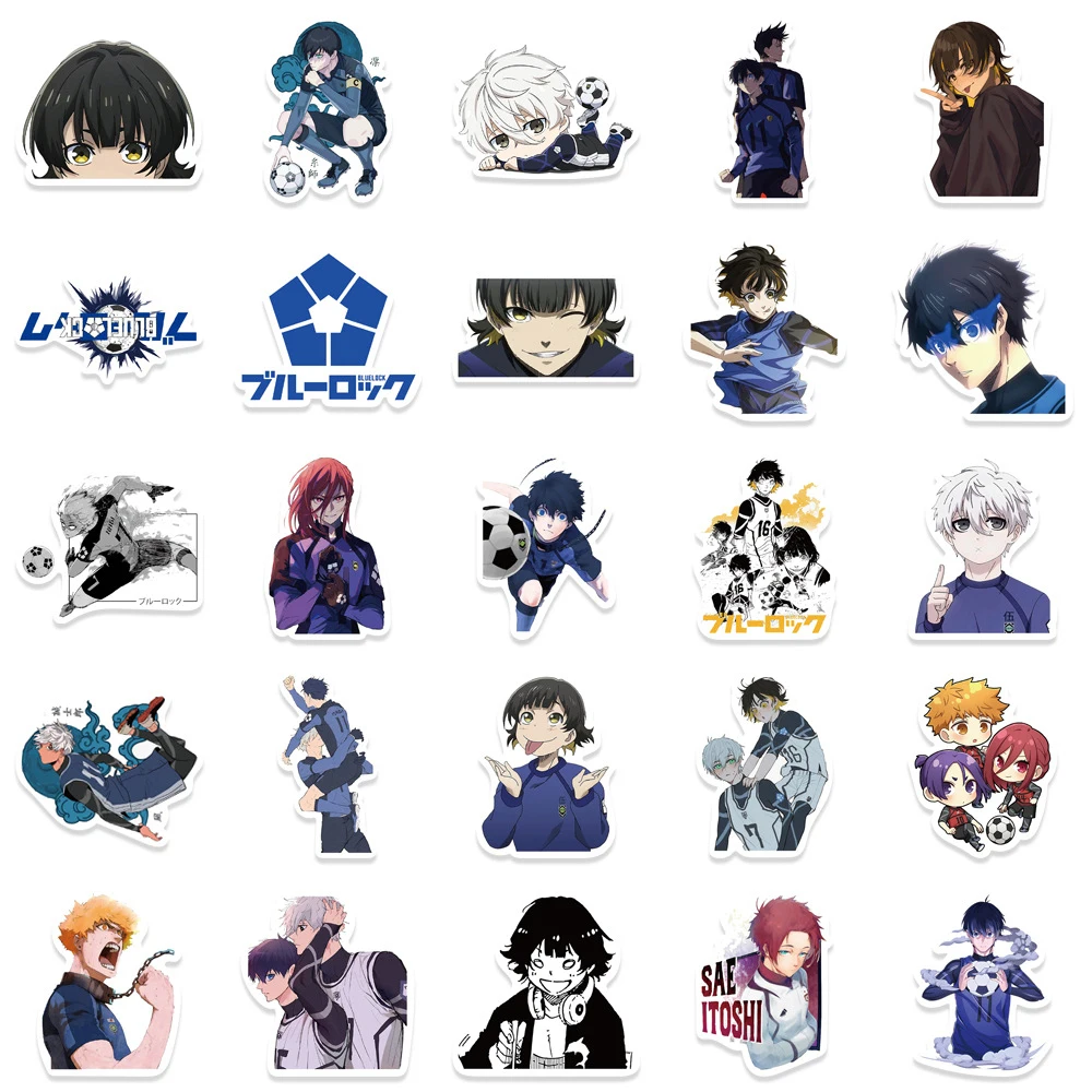 10/30/50pcs Cool Nagi Bachira Blue Lock Stickers Isagi Chigiri Anime Sticker Waterproof Suitcase Luggage Notebook Shidou Decals