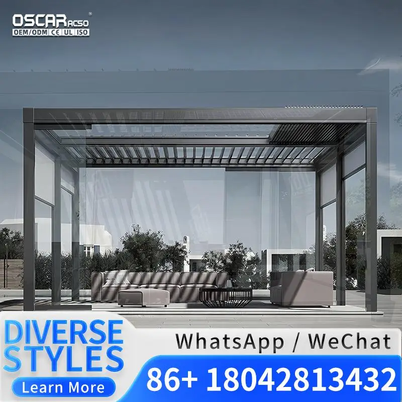 أفضل بيع صديقة للبيئة في الهواء الطلق غطاء المناخ الحيوي مقاوم للماء هيكل من الألومنيوم لحديقة الفناء الخلفي العريشة #1