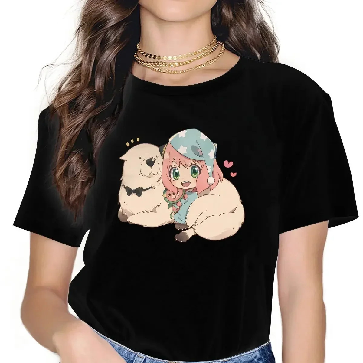 

Anime Spy×Family Anya Forger Tshirt Homme Women's Clothes Unisex Polyester Blusas T Shirt For Women