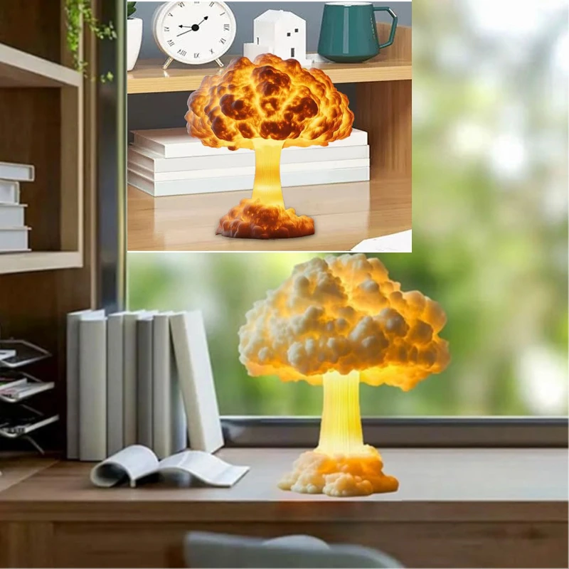 

3d Mush Room Cloud Table Lamps Rechargeable Lamp Night Lights Creative Handmade Resin Lamp For Bedroom Desk Home Decor Gifts