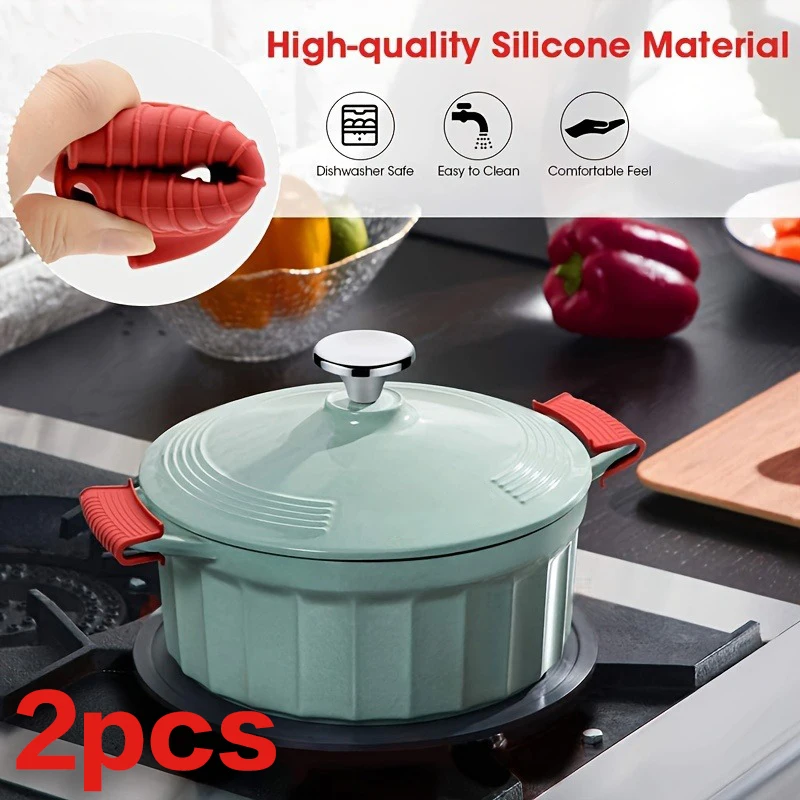 Silicone Pot Handle Covers - High Heat Resistant, Handle Anti-scalding Cover Ear, Non-Slip Grip for Cast Iron Skillets & Soup Po