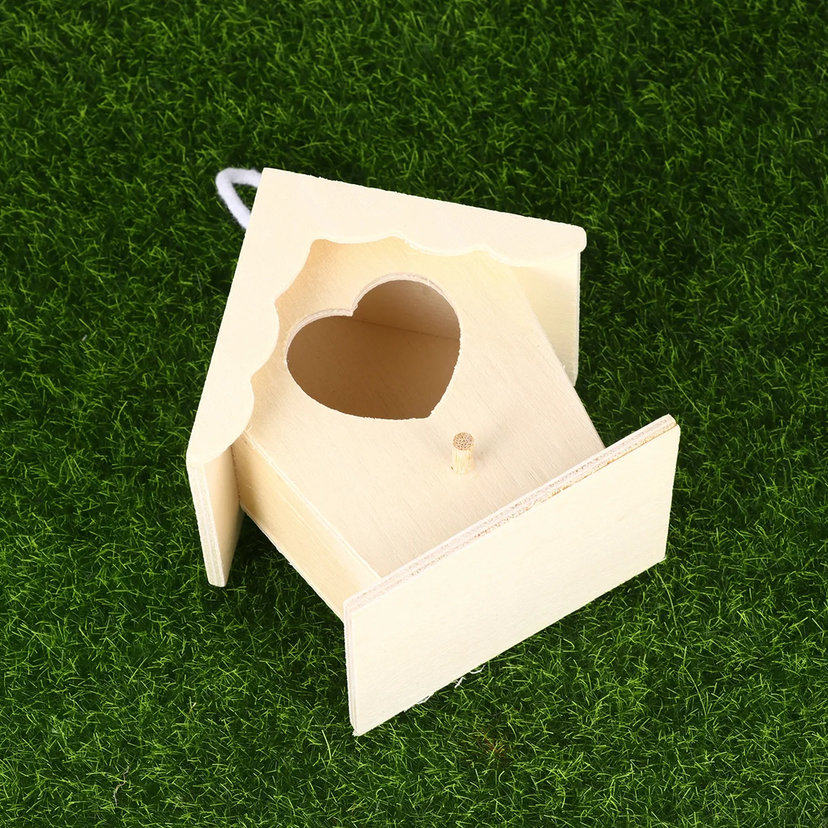 

Wooden Bird House Shape Hanging Durable Premium Material Creative Wood Nest For Canary Parrot Lark Bird Supplies Nest Decor