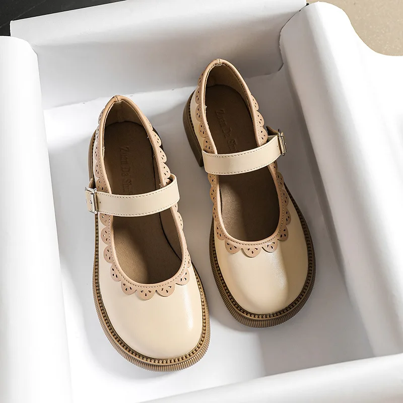 

Туфли женские оксфорды, платформа, круглый носок, криперы, платформа, Ретро стиль, ПУ/резина, летняя обувь, 2022