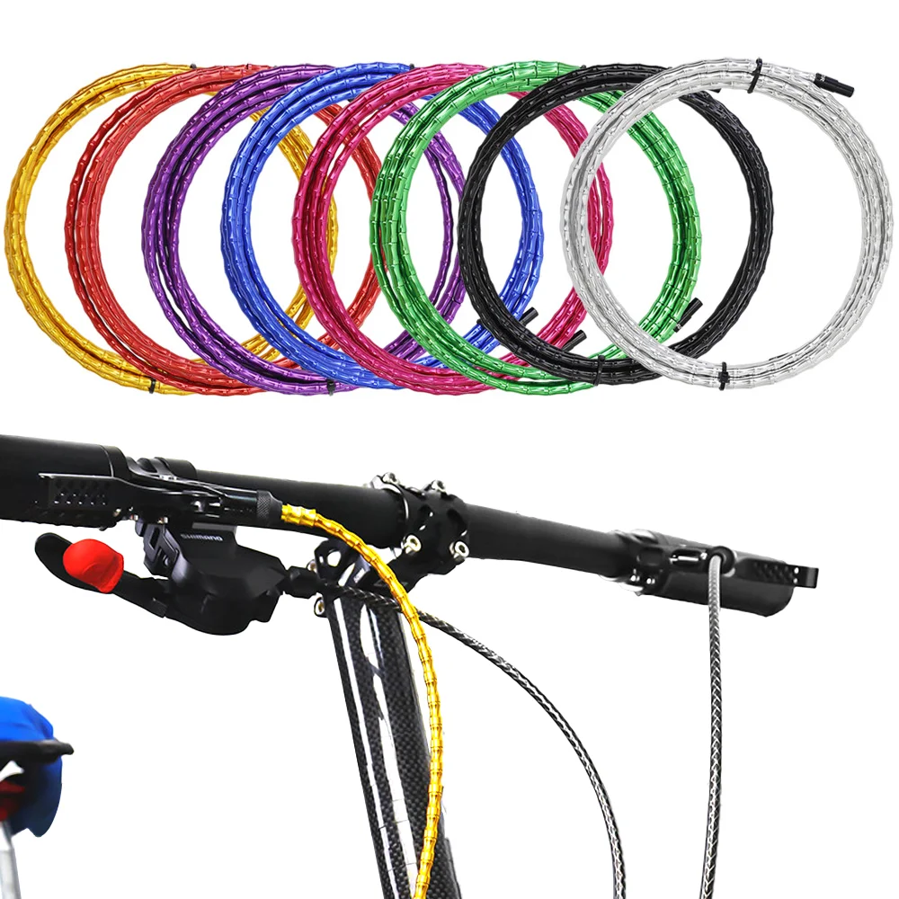

Bike Bamboo Spline Line Tube Kit, Road and Mountain Bike Aluminum Alloy Shift Brake Oiling Fishbone Line Tube