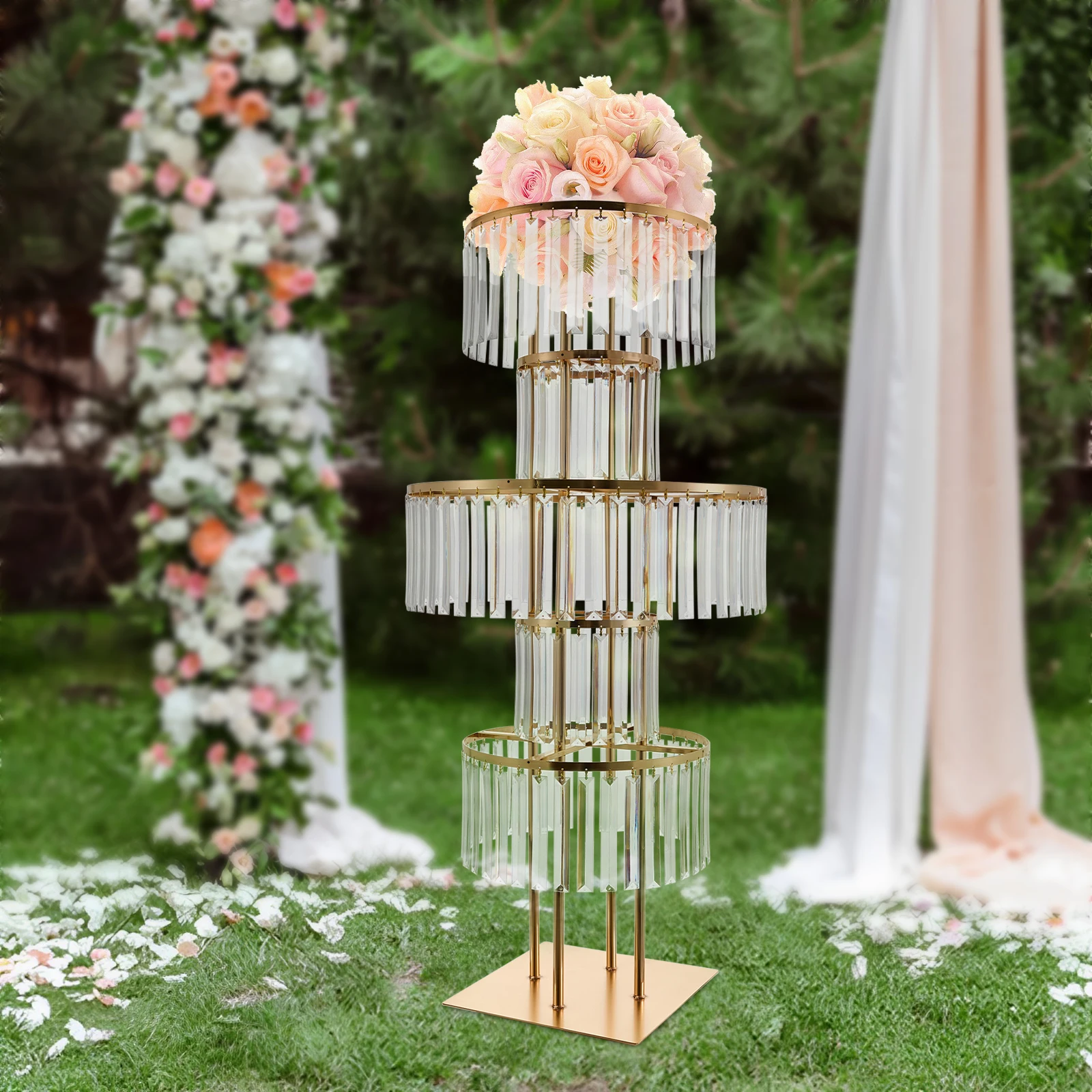 

43.3in Tall Crystal Flower Wedding Centerpieces Flower Stand Flowers Holders Centerpiece Formal Dining Room Party Birthday