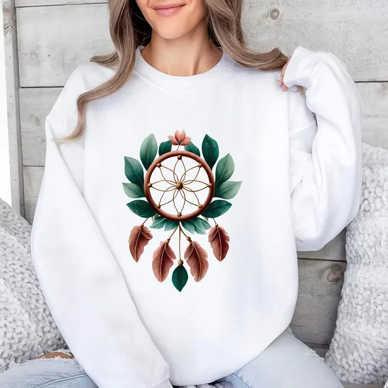 Gran oferta de sudaderas para mujer con estampado Retro, Tops informales con cuello redondo, jersey para deportes al aire libre y trotar, ropa de calle de manga larga para mujer