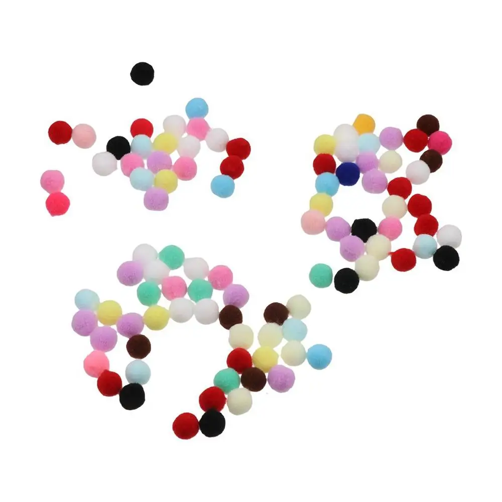 100 Pcs Cake Decoration 10mm Pompom Fur Balls Candy Colors DIY DIY Pom Pom Ball Fluffy Chrismas Colors DIY Plush Ball Clothing