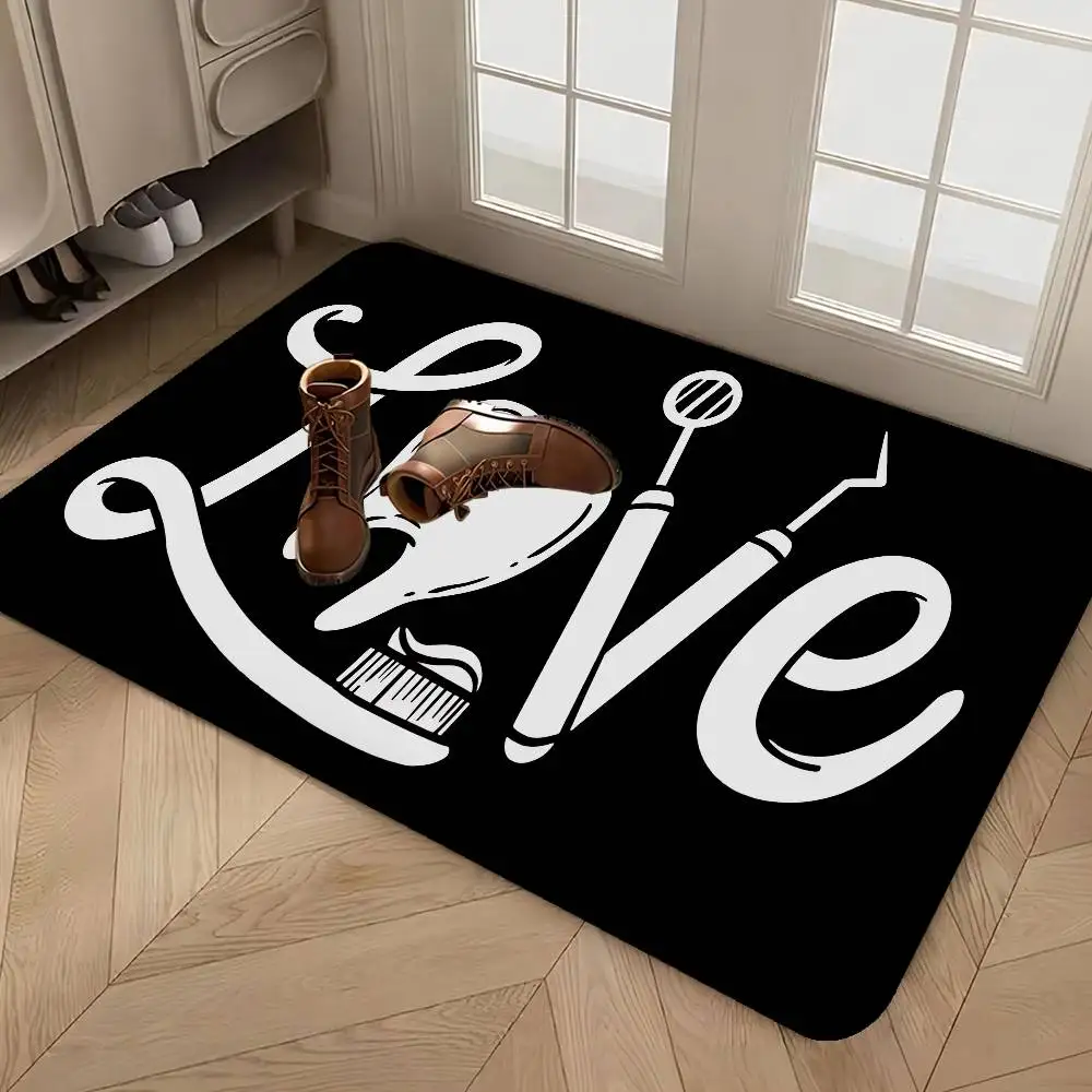 The Dentist Tooth Floor Mat Floor Mat Rectangle Anti-slip Home Soft Badmat Front Door Indoor Outdoor Mat Welcome Doormat