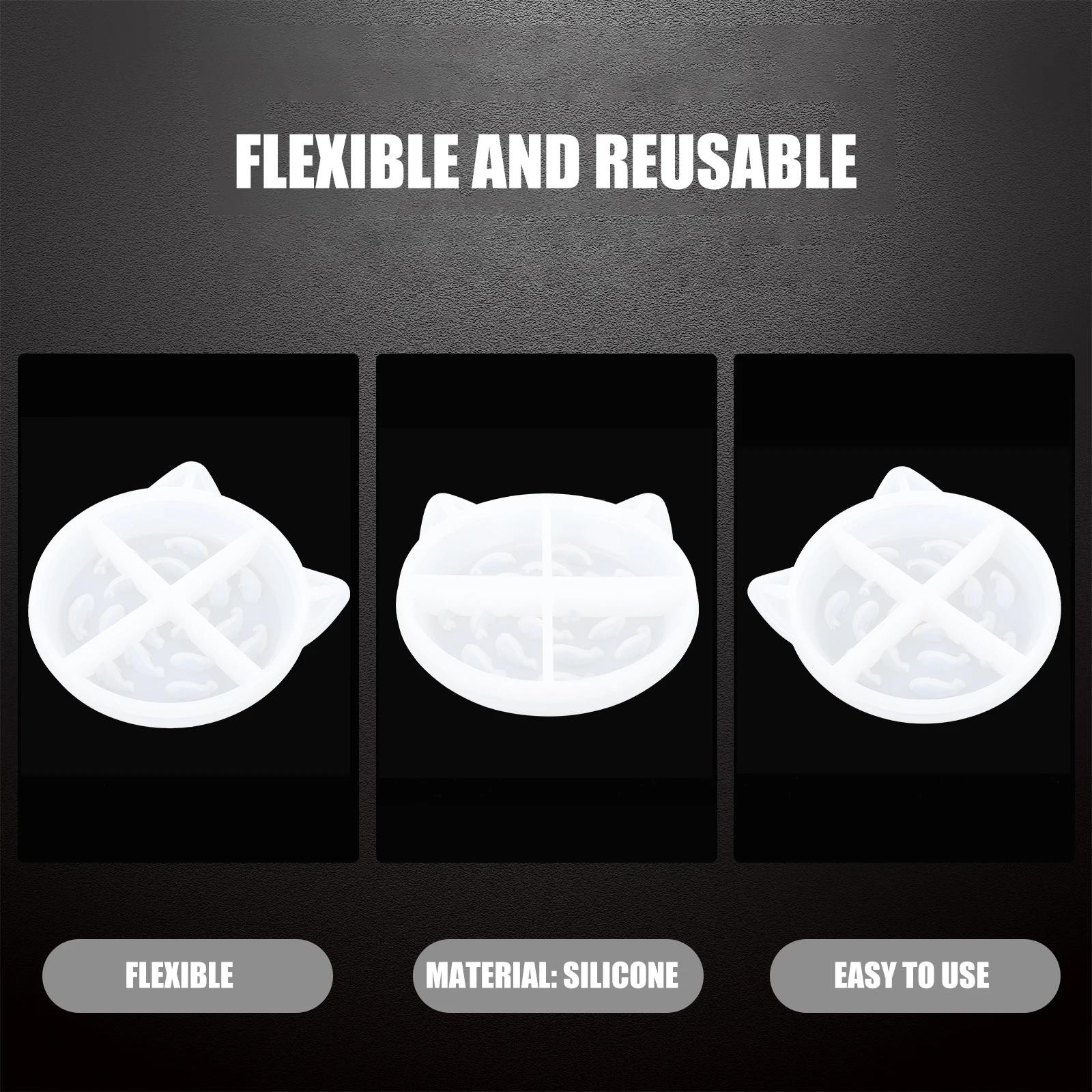 

Crystal Epoxy Silicone Mould Flexible Reusable Pet Bowl Dish Molds High Transparency Food Grade Resin Fish Design Jewelry