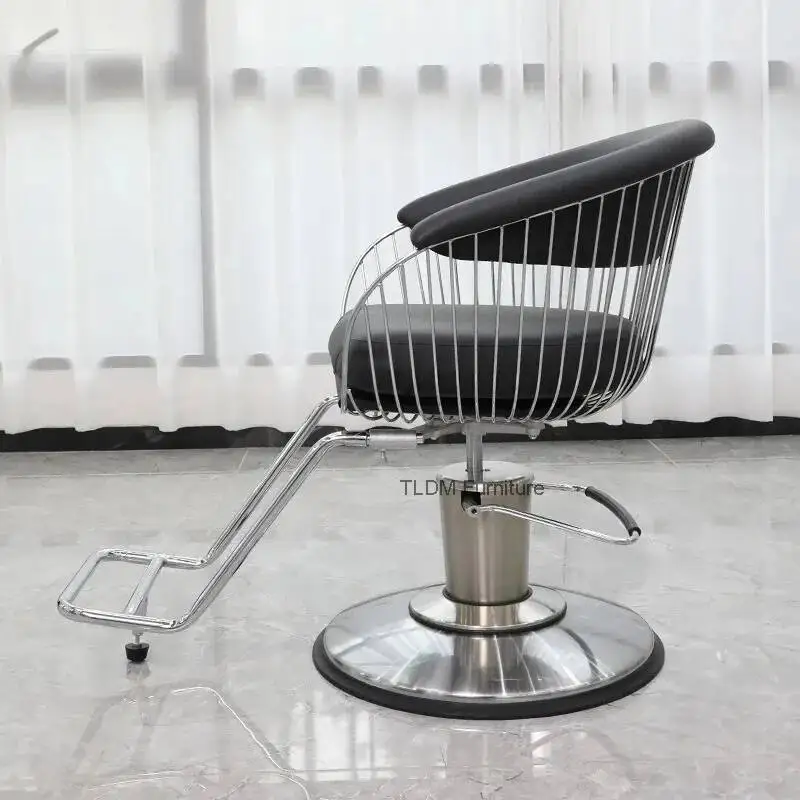 Salon Minimalist Adjustable Swivel Chairs Barber Chairs Silla Fashionable Dying Soft Seat Furniture Pedicure Barber XYBC
