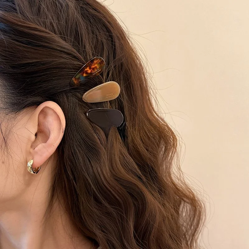 3/6pcspcsNew primavera e verão gota de água pequeno grampo de cabelo clipe de borda, clipe lateral, feminino high-end duckbill clip headwear