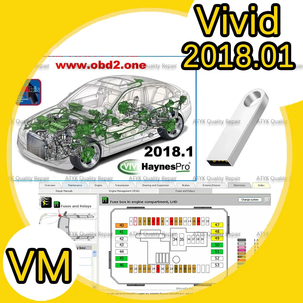 

2018 VM vivid workshop DATA Diagnostic software Virtual Machine Version Repair equipment obd2 scanner tuning cars trucks tools