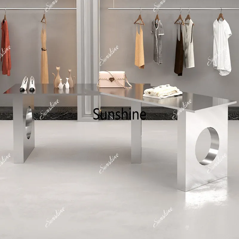 

Clothing store Nakajima water table stainless steel wire drawing display, display, customization