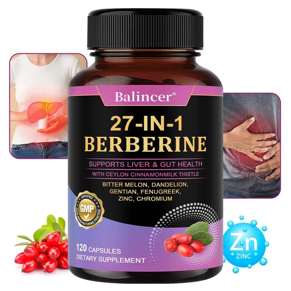 

Berberine Supplement - with Ceylon Cinnamon for Metabolism, Weight Management, Circulatory Health, Immune System, 120 Capsules