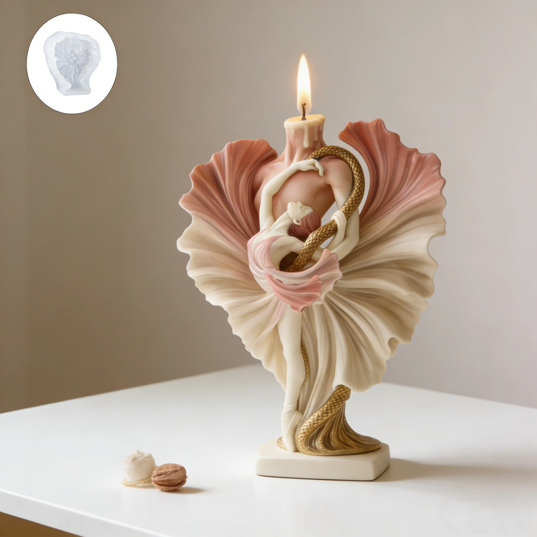 

Силиконовая форма для свечей в виде пары людей-змей 3D, для ароматерапии, гипса, воска, смолы, поделок, домашнего декора, подарков