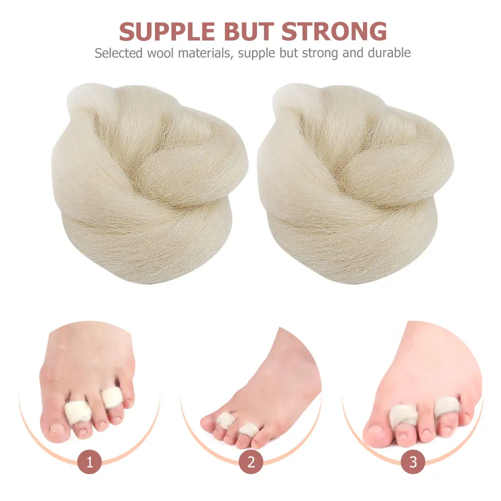 

2pcs Wool Toe Separator Soft Durable Anti-Wear Pressure Relief Foot Comfortable for High Heels Sports Women Men Lambs
