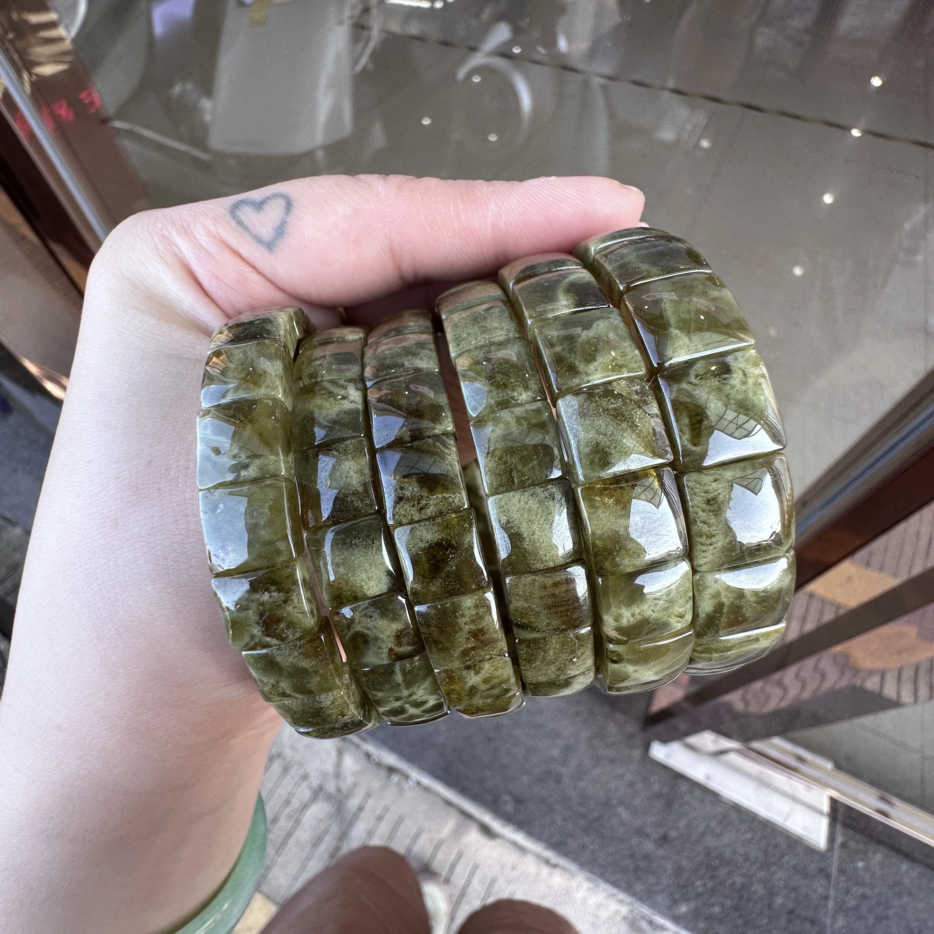 

AAAA quality Natural Green Garnet Gemstone Jewelry Bangle for Woman for Man for Gift Wholesale !