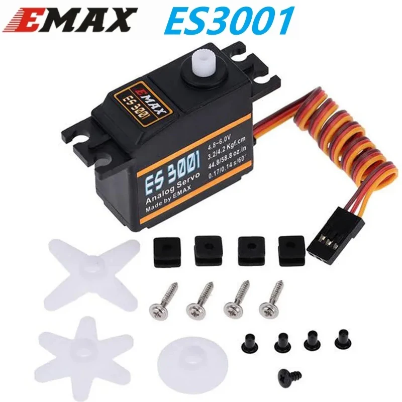 EMAX ES3001 43g Plastic Gear 4.8-6.0V RC Helicopter Marine Standard Analog Servo