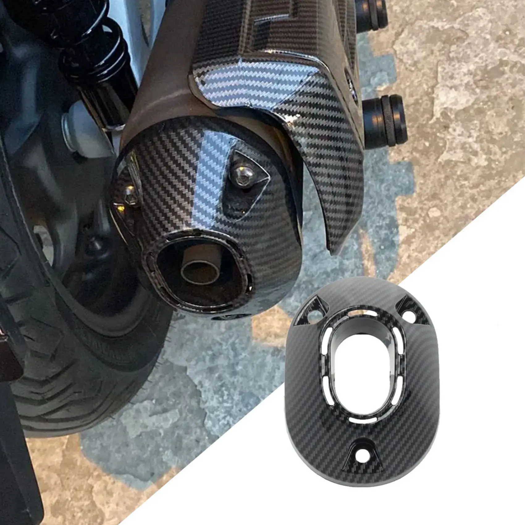 Rare 2X Exhaust Pipe Cover Protective Cover For Honda PCX 160 2021-2022 Rear Muffler Exhaust Tail Cover Carbon Fiber