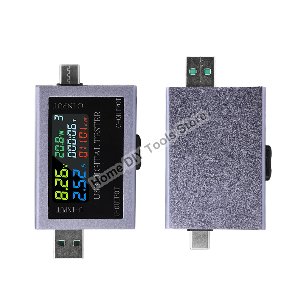 DC 4.5~50V Digital Voltmeter Ammeter Type-C USB Tester DC Voltage Current Meter Ammeter Monitor Power Bank Charger Capacity Test