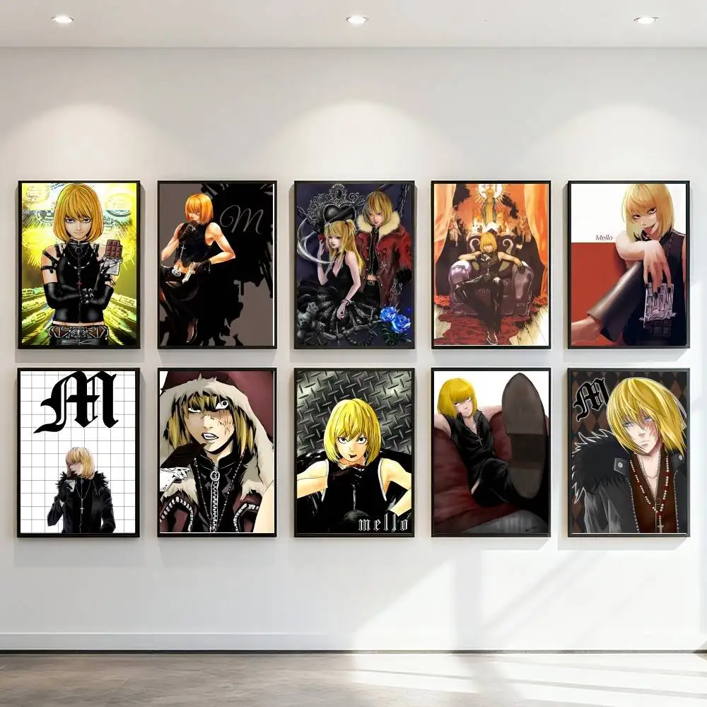 Hot Anime D-Death N-Note Mello Mihael Keehl Poster Art Print Anime Style Home Decor Ideal Gift Perfect Room Decor