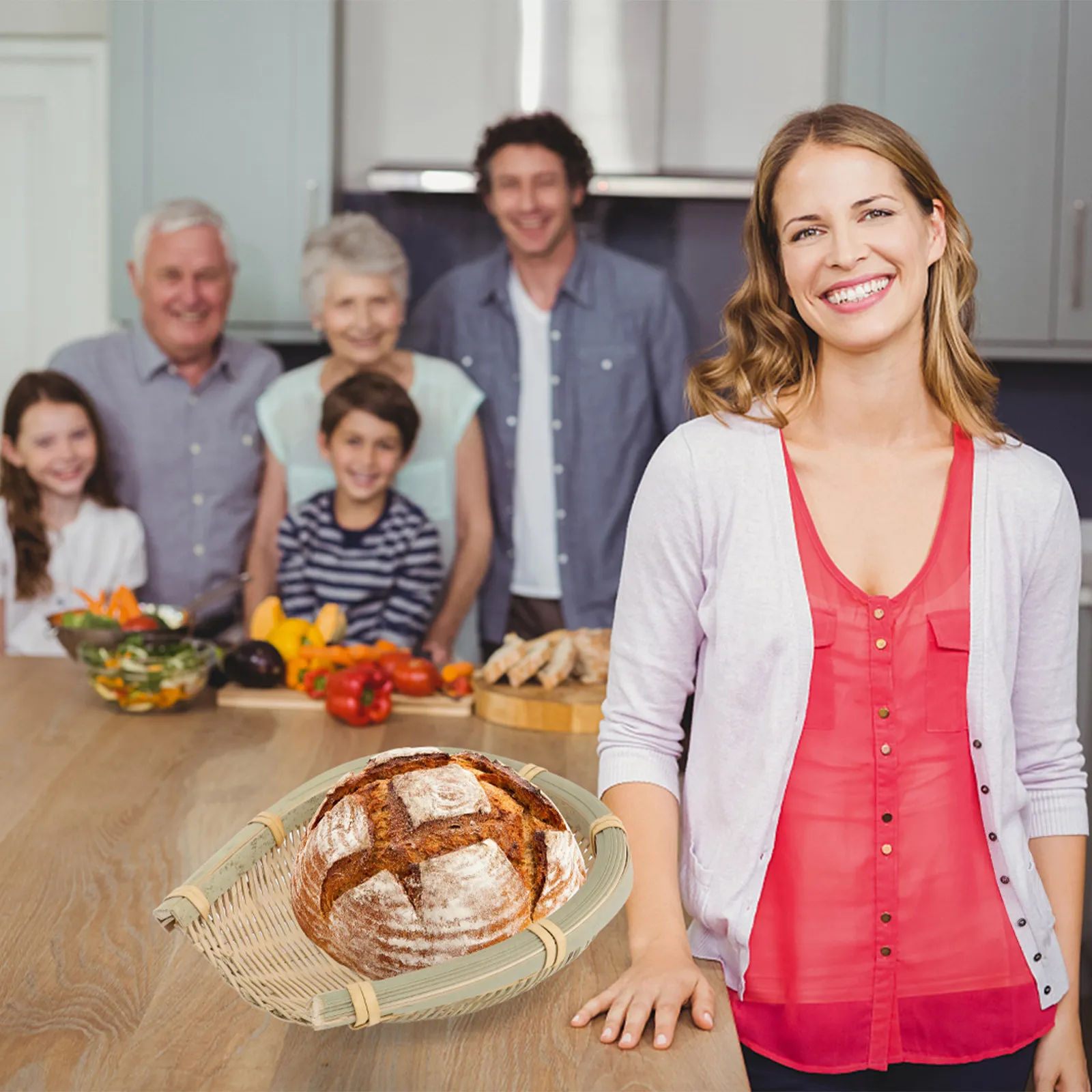 

2Pcs Bamboo Woven Basket Exquisite Handmade Storage Organizer for Home Decor Rustic Design Household Vegetable Holder