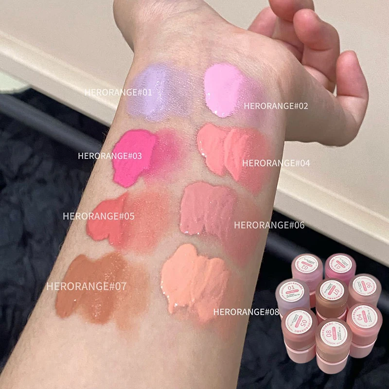 HERORANGE Liquid Blush Cheek Waterproof Lasting Brightening Natural Matte Rouge Contouring Low Saturated Blusher Korean Makeup view 4