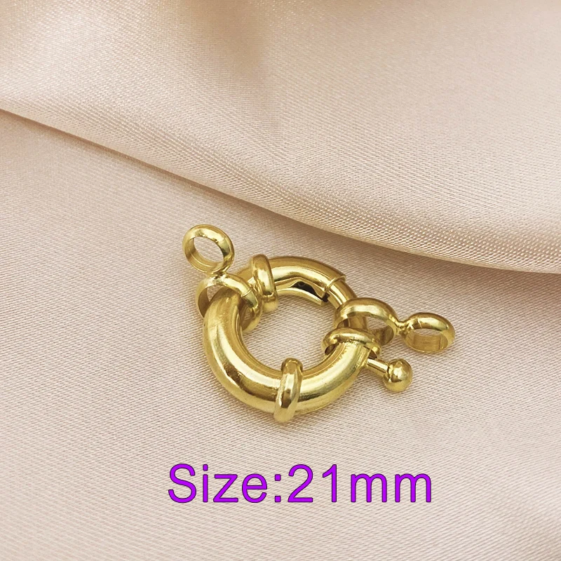 Juya 18K Gold Plated Round Spring Ring Clasp Gold 5