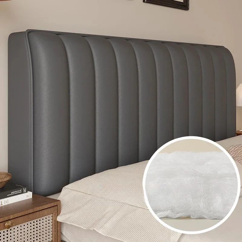 Funda de cuero PU para cabecera de cama, Protector trasero acolchado, suave, todo incluido, impermeable, funda elástica para cab