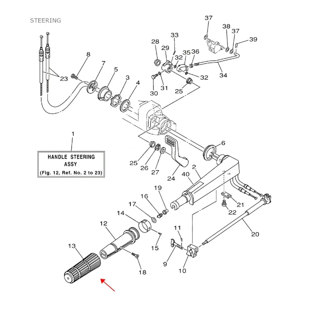 6F6-42177-A0-00 Slip Withstanding Handle Rubber Slip Withstanding Rubber Handle Boat Motor Steering Handle Marine Use