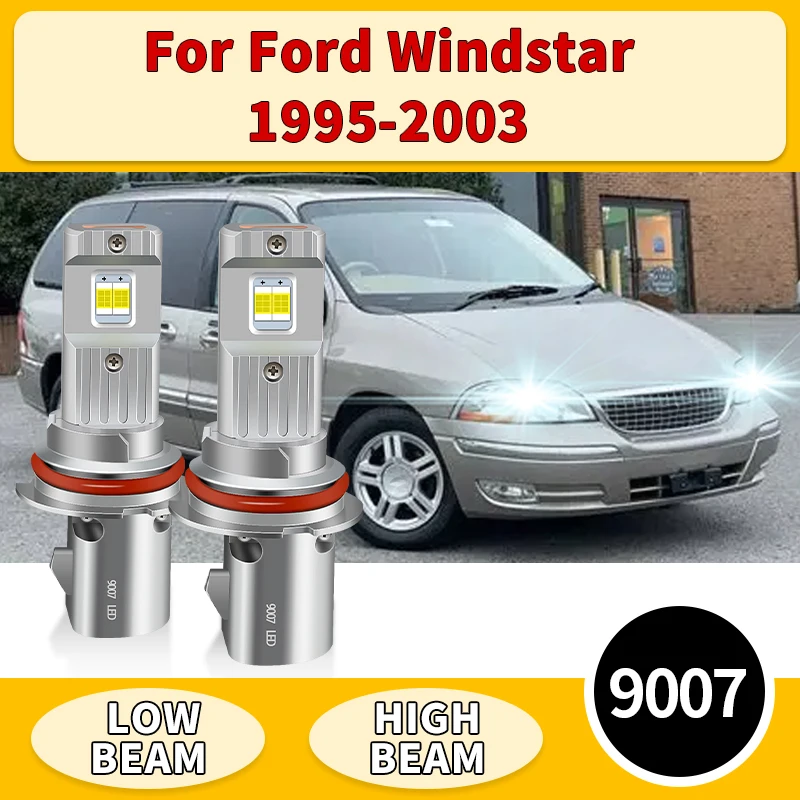 

2PCS For Ford Windstar 1995 1996 1997-2003 9007 LED Headlights Canbus HB5 CSP Car Lights 6000K White Auto High Low Beam Lamp