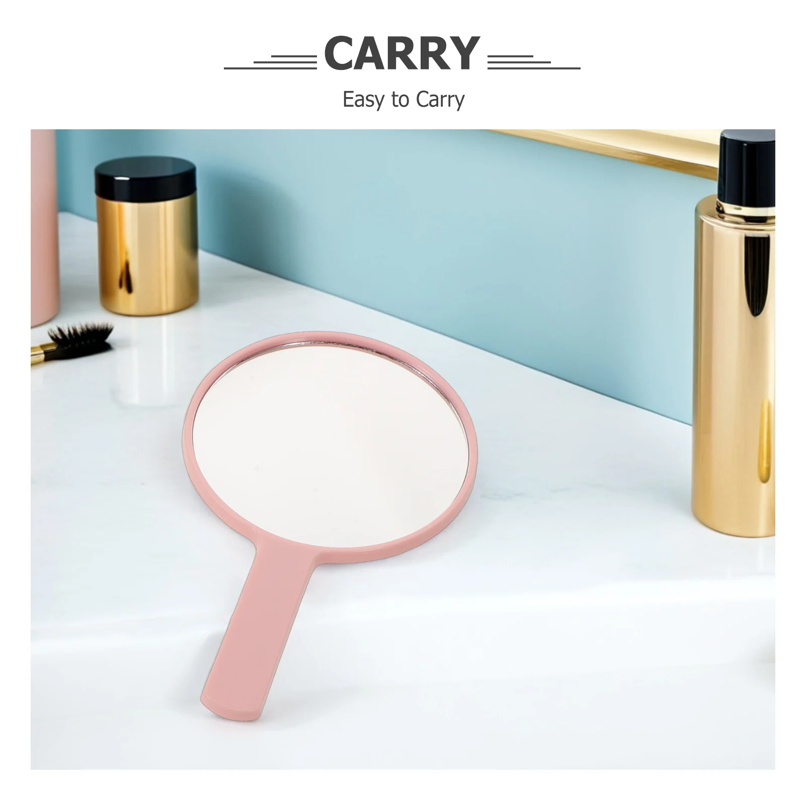 4pcs Anti-Fog Makeup Mirror Round Handheld Portable Compact Travel Mirror For Lightweight Personal Use Handled Vanity Face