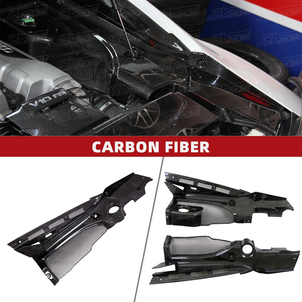 Carbon Fiber Engine Bay Panels (2 Pcs) For Audi R8 V8 V10 2008-2015