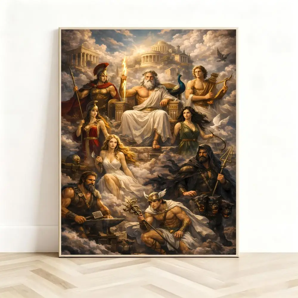 Historical Concept A-Ancient Rome And Ancient Greece Poster Classic Self-Adhesive PP Wall Sticker for Living Room Bar Decor Gift