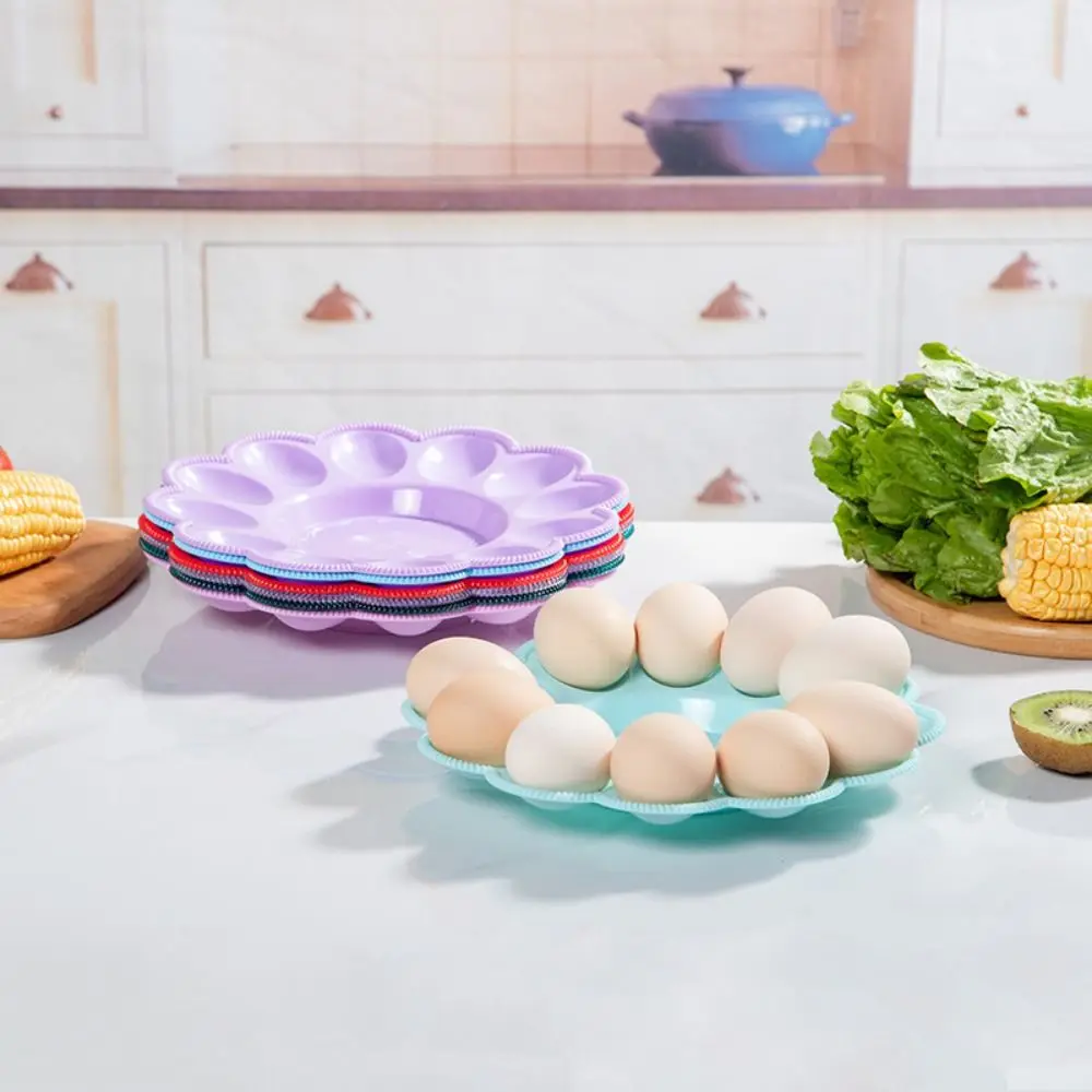 Random Color Easy to Clean 12 Grids Egg Holder Simple Safety Plastic Egg Plate Recycled Refrigerator Egg Trays Fruit