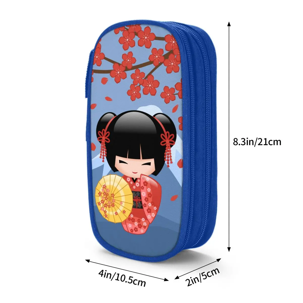 น่ารักซากุระ Kokeshi ตุ๊กตาดินสอน่ารักสาวกล่องดินสอปากกาเด็กความจุขนาดใหญ่กระเป๋าอุปกรณ์โรงเรียนเครื่องสําอางค์เครื่องเขียน