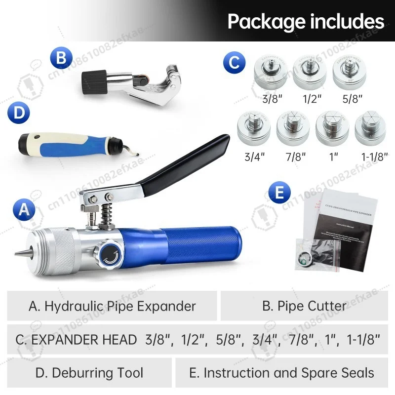 CT-300A Manual Hydraulic Pipe Expander Flaring Tool Copper Aluminum Tube Bender AC Refrigeration Repair HVAC Tool