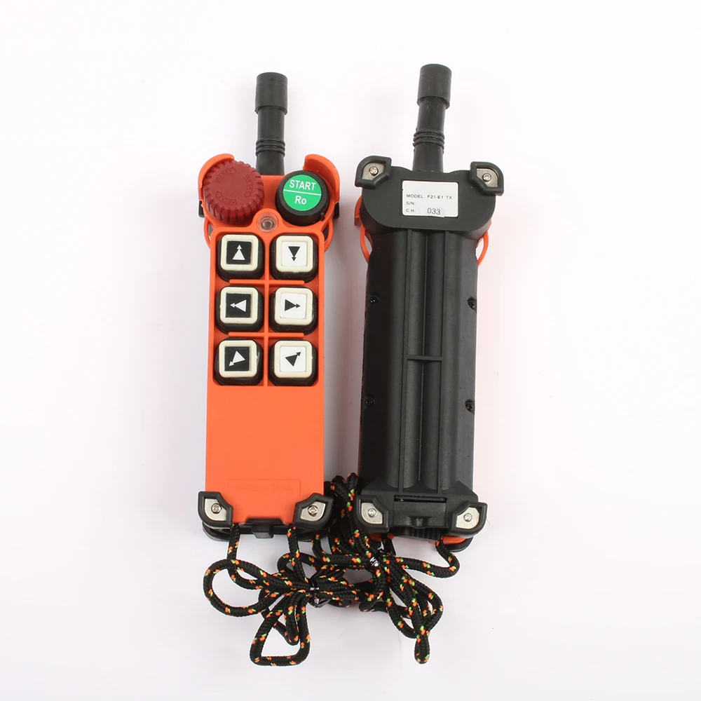2 Transmitter 1 Receiver F21-E1 Emergency Stop Mushroom Head Crane Driving Hoist Industrial Wireless Remote Control 24V 220V