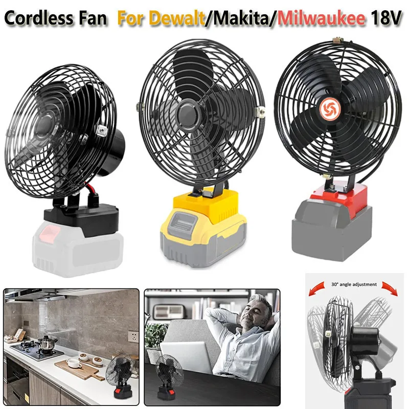 NEW Portable Strong wind Fan For Milwaukee/Dewalt/Makita 20V 18V Li-Ion Battery 2-Speed Cooling Fan for Outdoor Working Camping